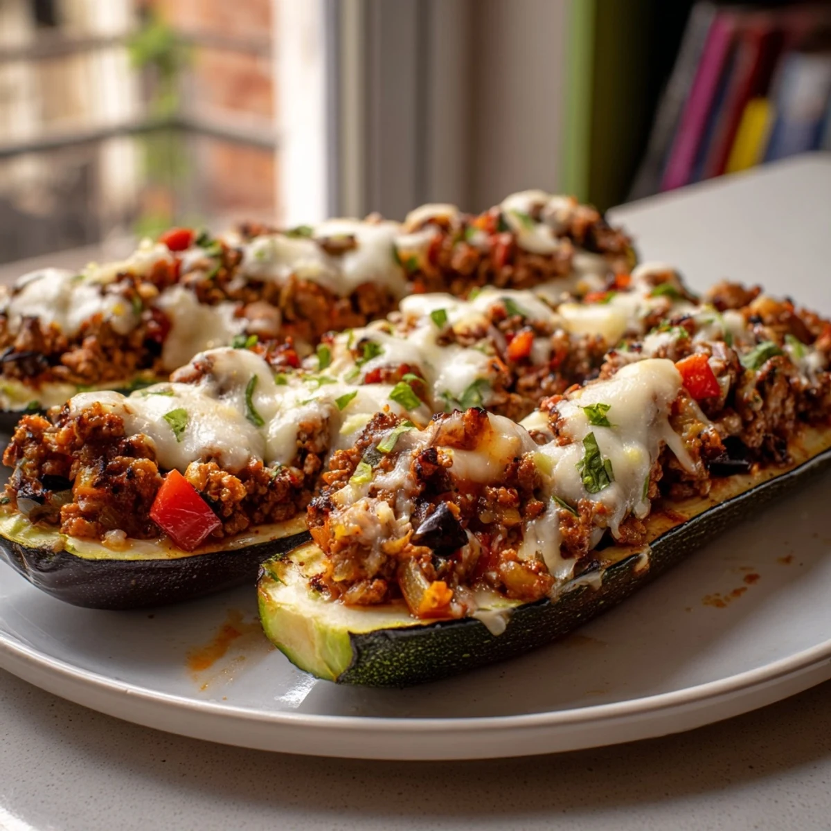 Zucchini Boats Ground Beef