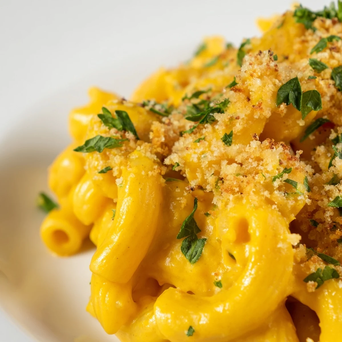 Blended until silky with nutritional yeast and plant milk, this Vegan Butternut Squash Mac and Cheese sauce looks velvety.