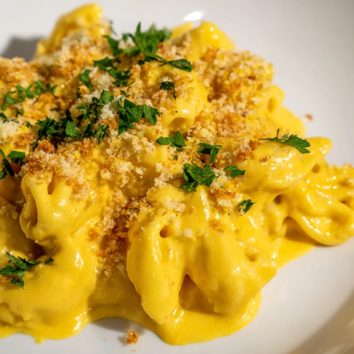 Golden roasted butternut squash cubes and caramelized onions for creamy Vegan Butternut Squash Mac and Cheese sauce.