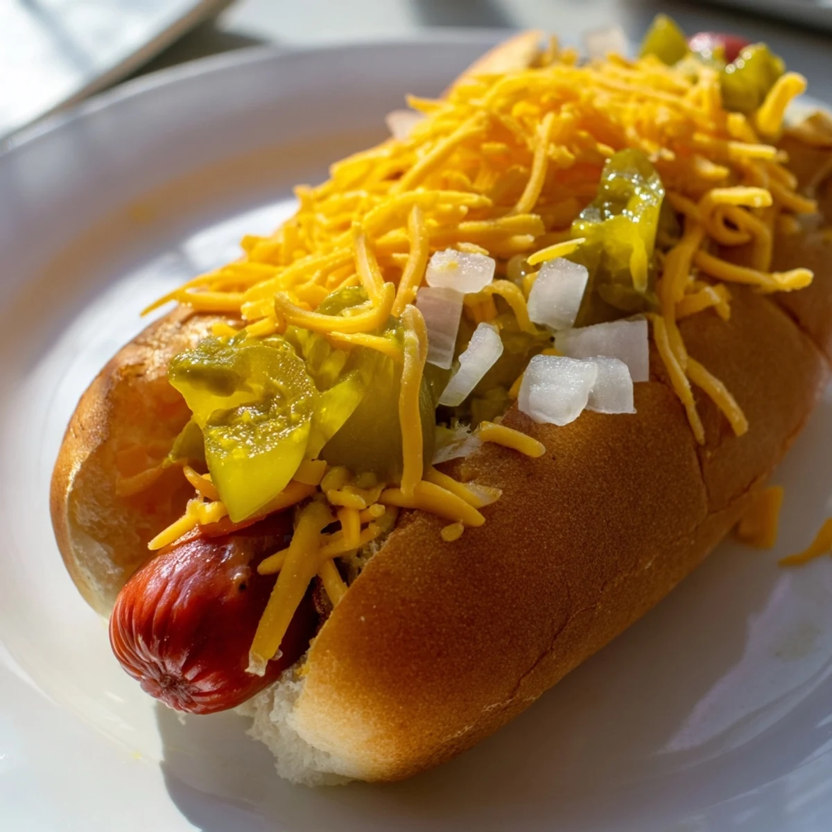 An inviting hot dog bar setup showcases perfectly charred beef franks and an array of classic and creative toppings, ideal for casual gatherings or game-day parties.