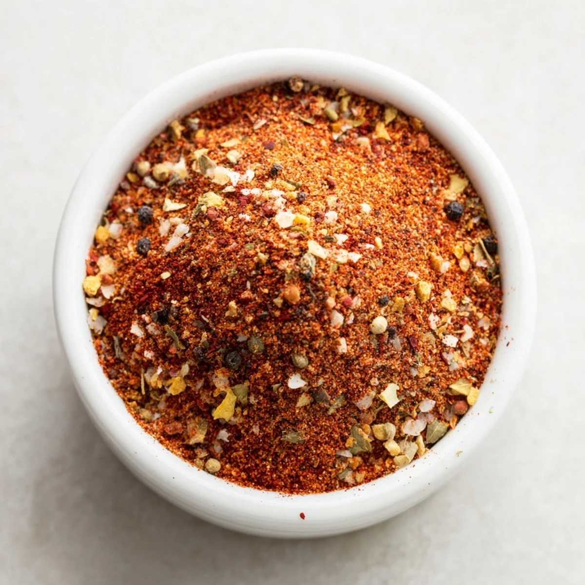 Easy Homemade Taco Seasoning Mix in a glass jar with a spoon, showing a textured blend of cumin and chili powder, ready to season tacos.