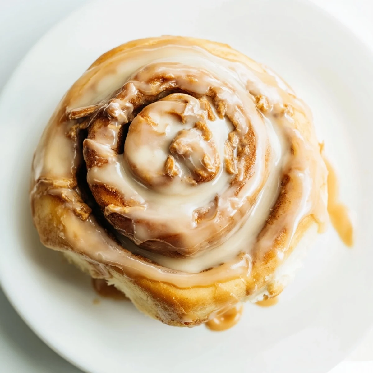 Warm, freshly baked Soft and Gooey Biscoff Cinnamon Rolls with a generous drizzle of glaze on a rustic wooden table, ready to serve for brunch.