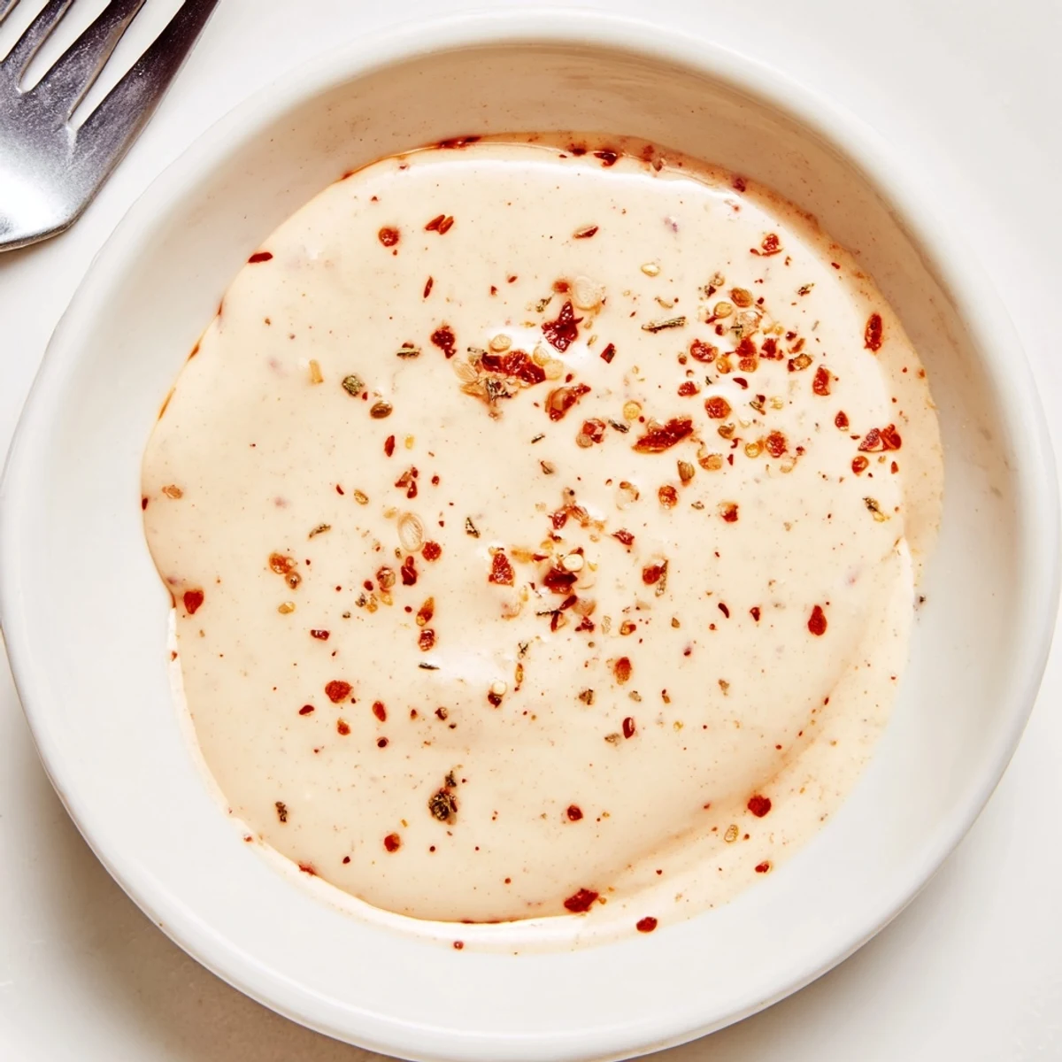 The bold Hot Honey Ranch Crispy Chicken Tenders Sauce is served in a small ramekin with fresh lemon wedges on the side.