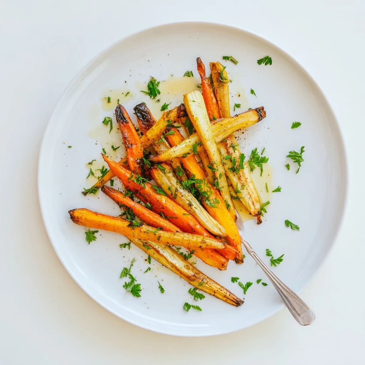 Savory Tarragon and Honey Parsnips and Carrots with fresh herbs, ideal for an easy vegetarian dinner.
