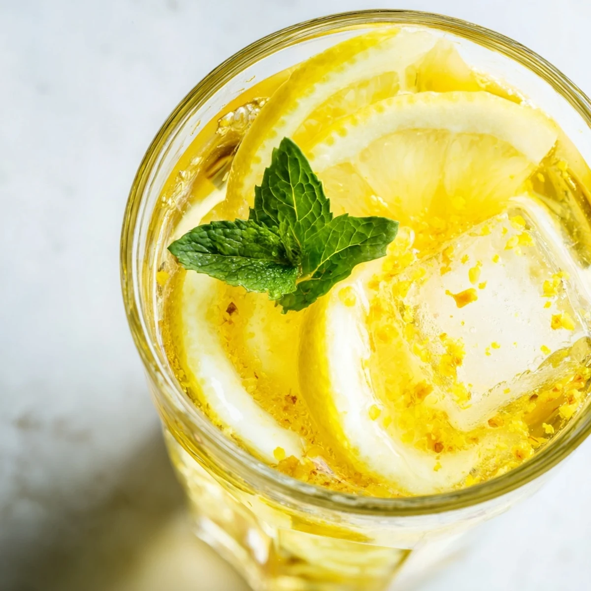 The Easy Limoncello Mocktail Refreshing Drink is poured over ice for a refreshing summer beverage.