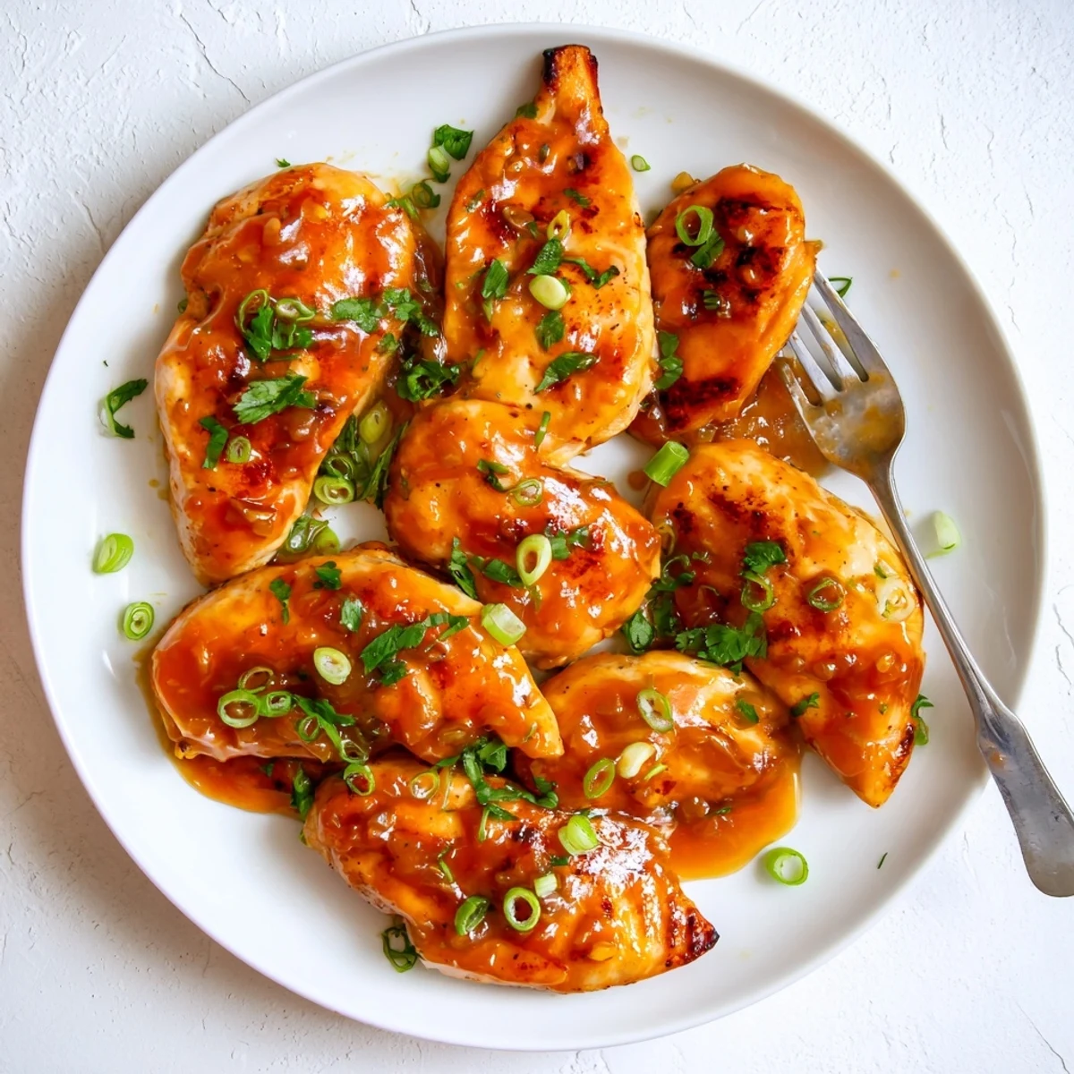 A skillet of bubbling Classic Apricot Chicken fresh from the oven, served warm with roasted vegetables and herbs.