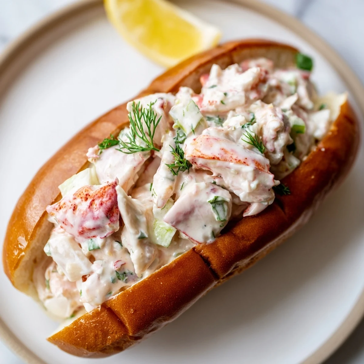 Creamy lobster filling stuffed inside buttery toasted rolls with fresh herbs and golden garlic brushed exteriors