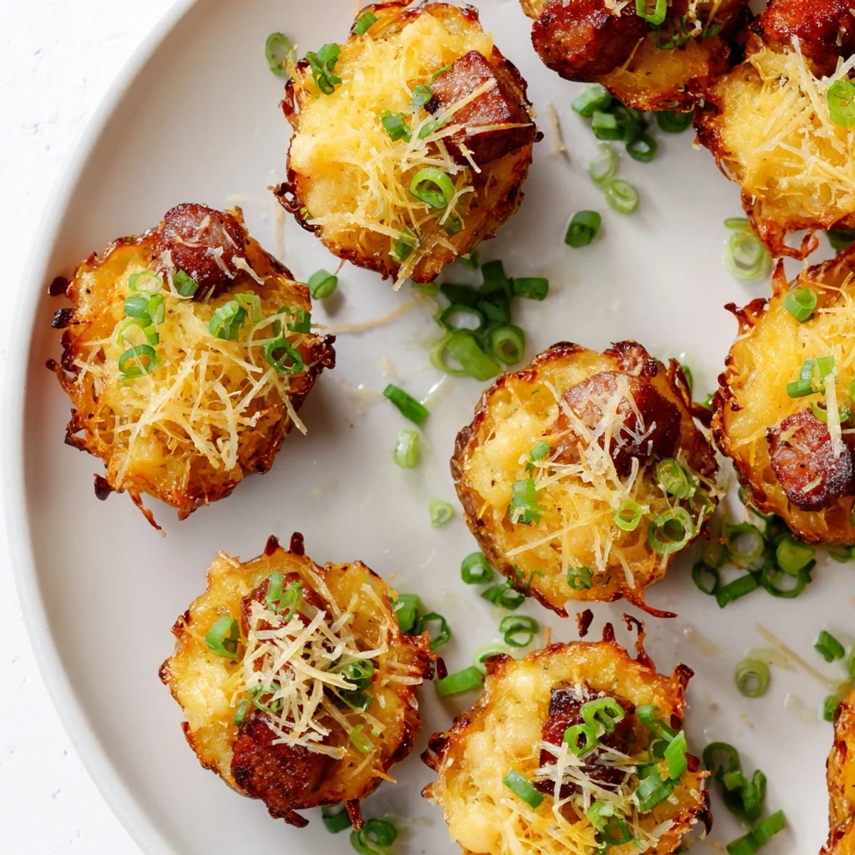 Golden St. Patricks Irish sausage and mashed potato cups with melted cheddar topping