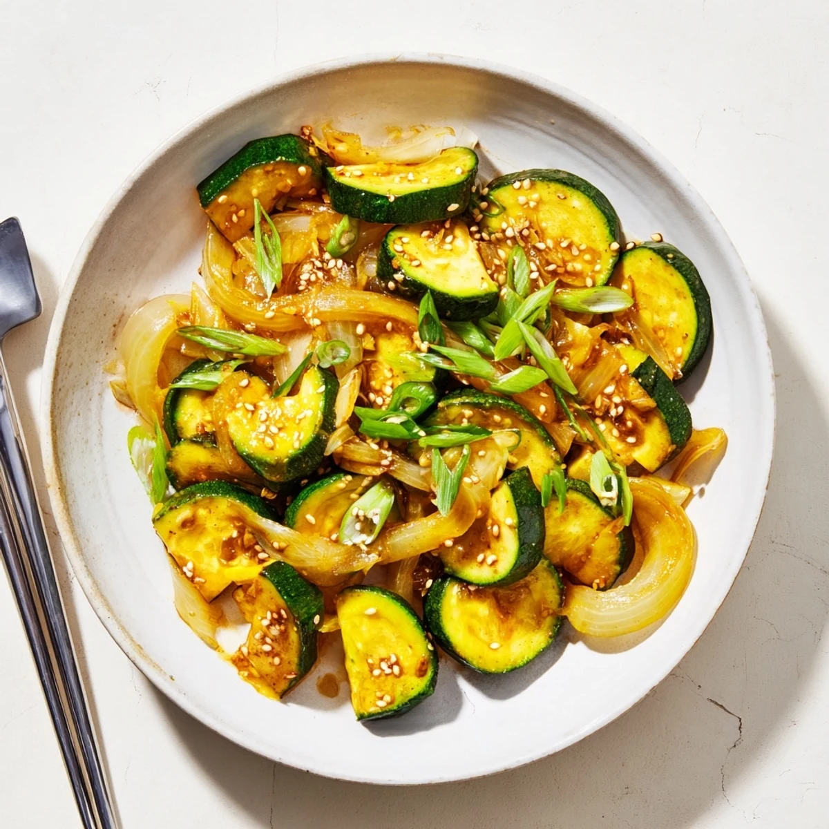 Japanese Zucchini Onion Stir Fry