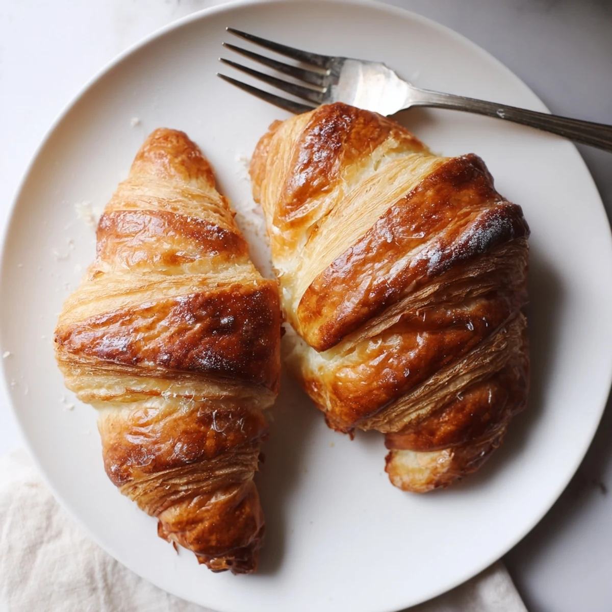 Golden air fryer homemade croissants with flaky layers and buttery texture on a wire rack