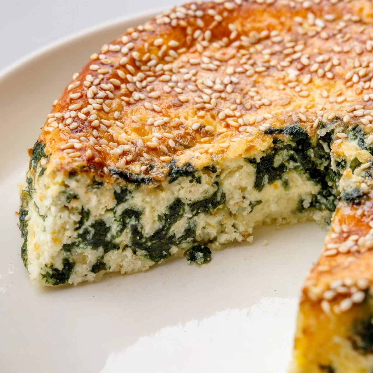 Golden brown spinach cottage cheese flagels with sesame seeds on a wire rack, freshly baked and ready to serve