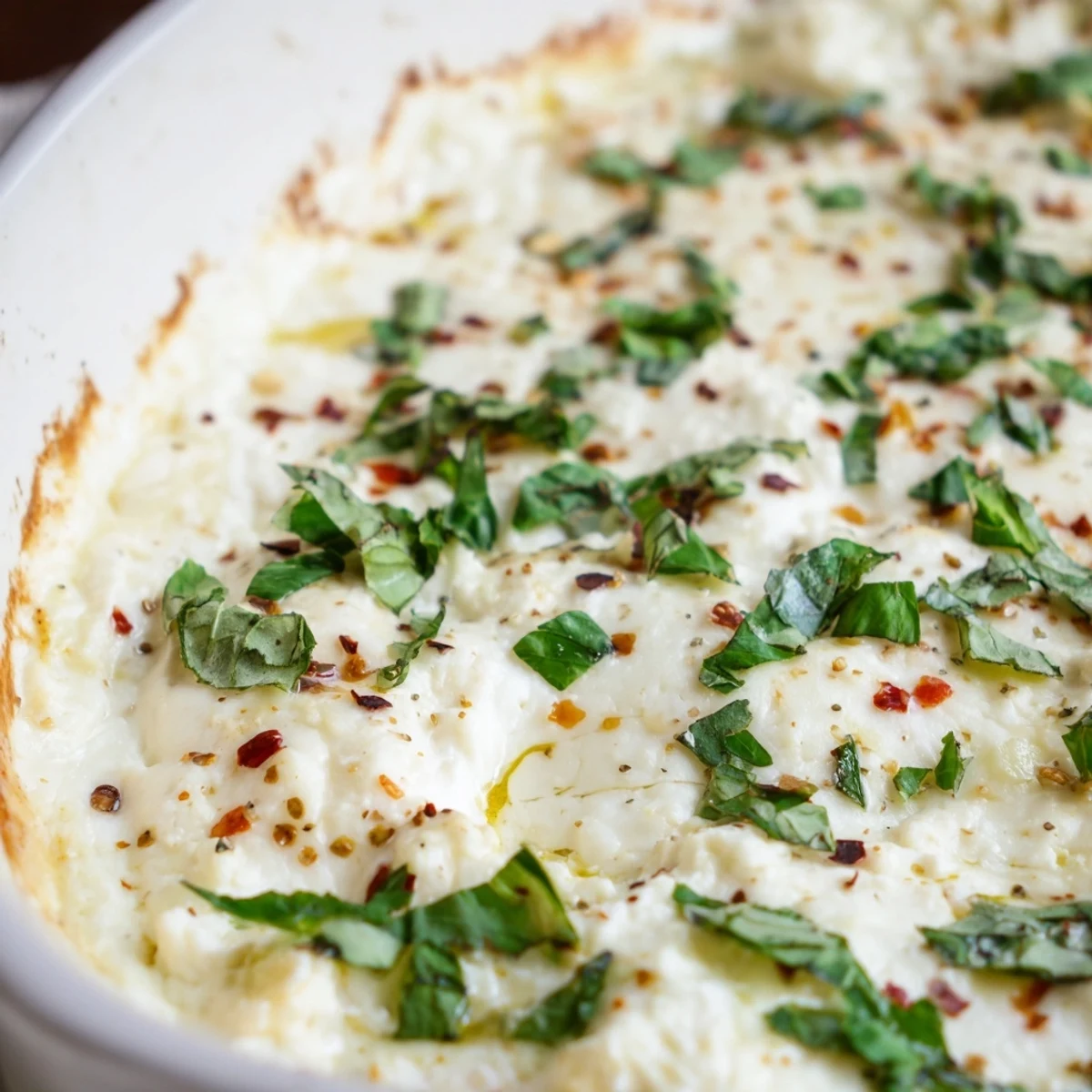 Golden bubbly cheesy garlic white pizza dip served warm with crusty bread slices
