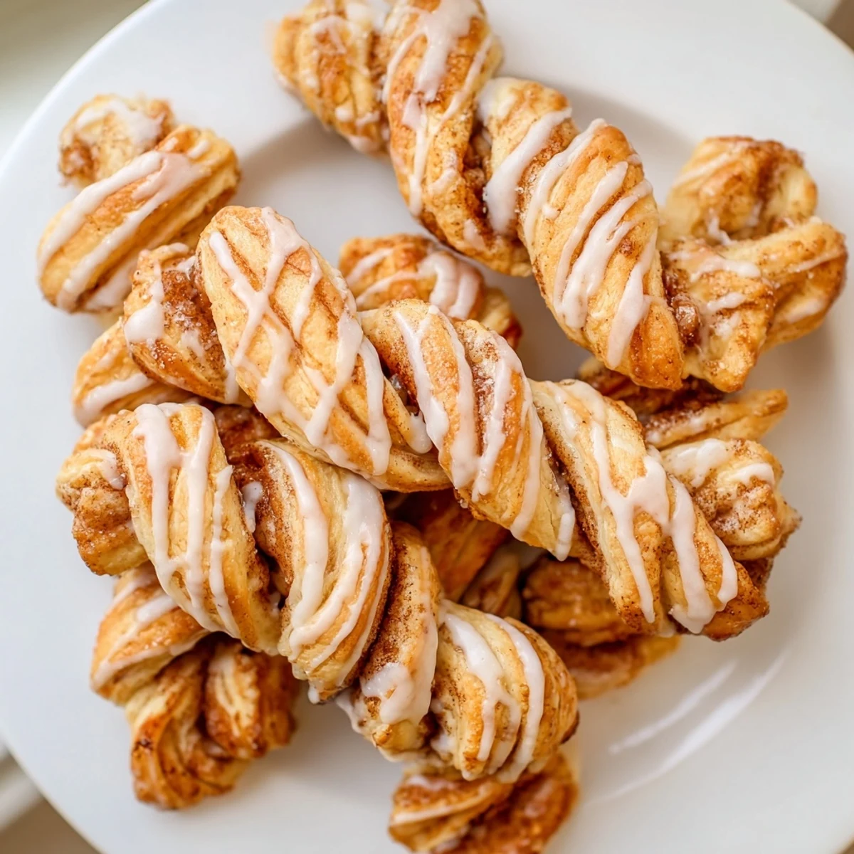 Soft baked pastry twists spiraled with cinnamon sugar and topped with sweet icing