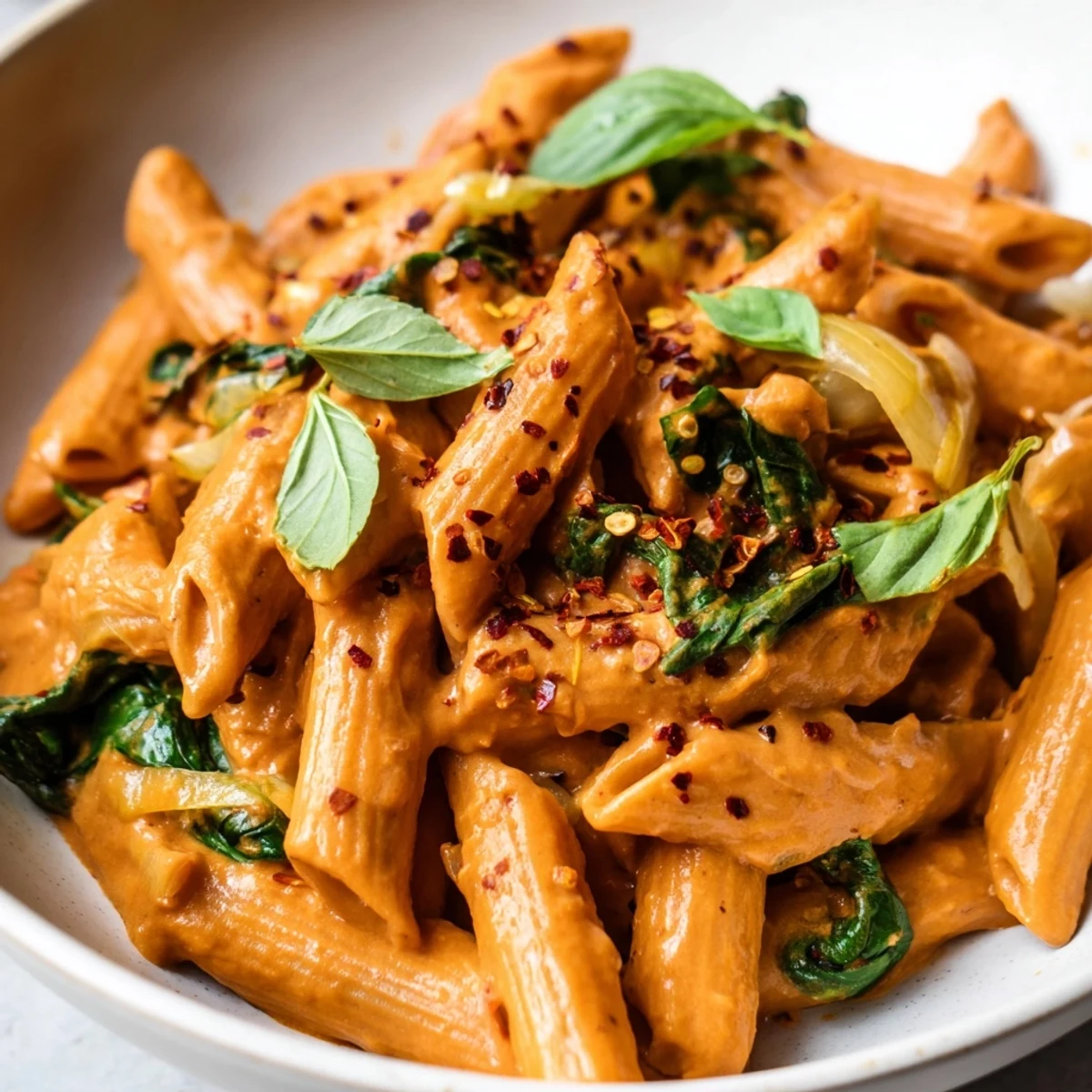 Creamy Sun Dried Tomato Vegan Pasta