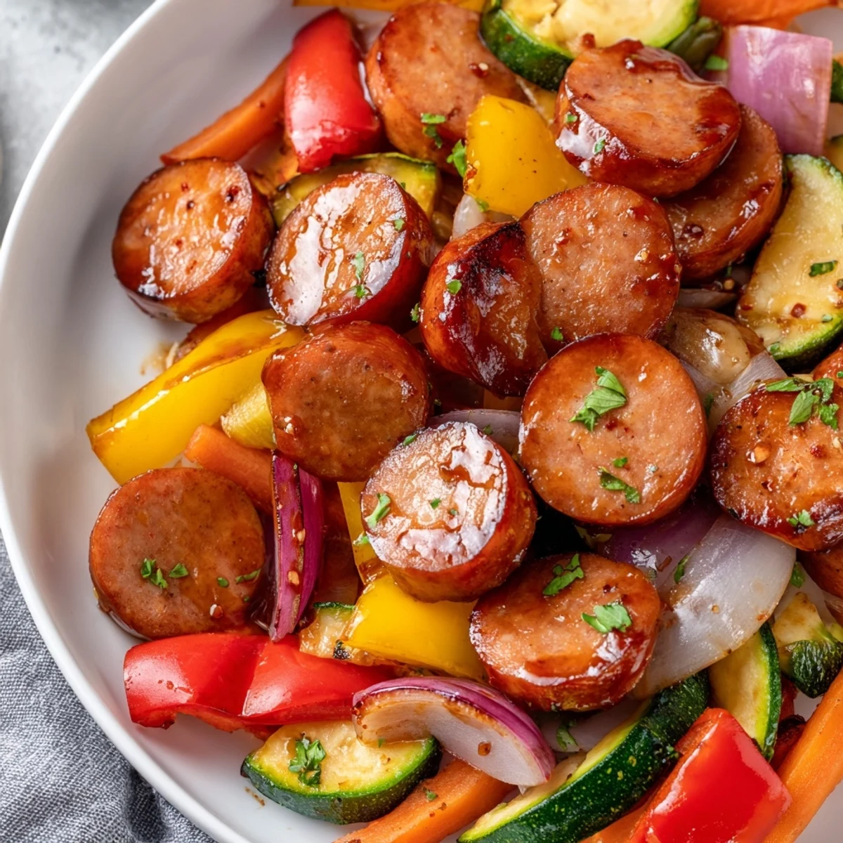 Honey Garlic Kielbasa Vegetables