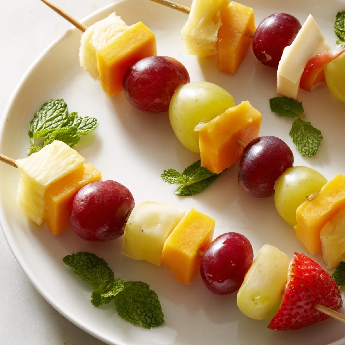 Delicious Fruit And Cheese Kabobs