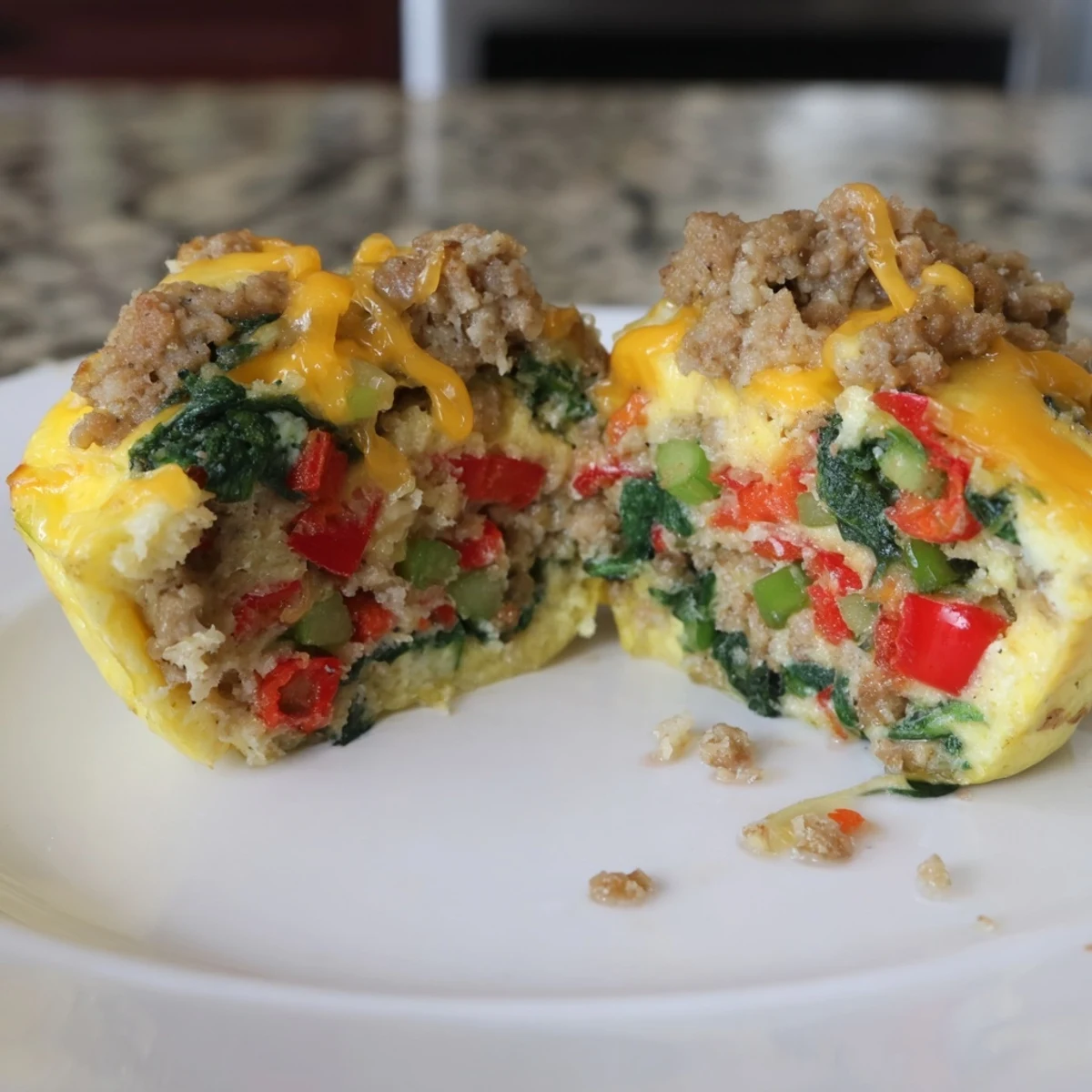 Warm Turkey Sausage Egg Muffins with golden tops and savory aroma