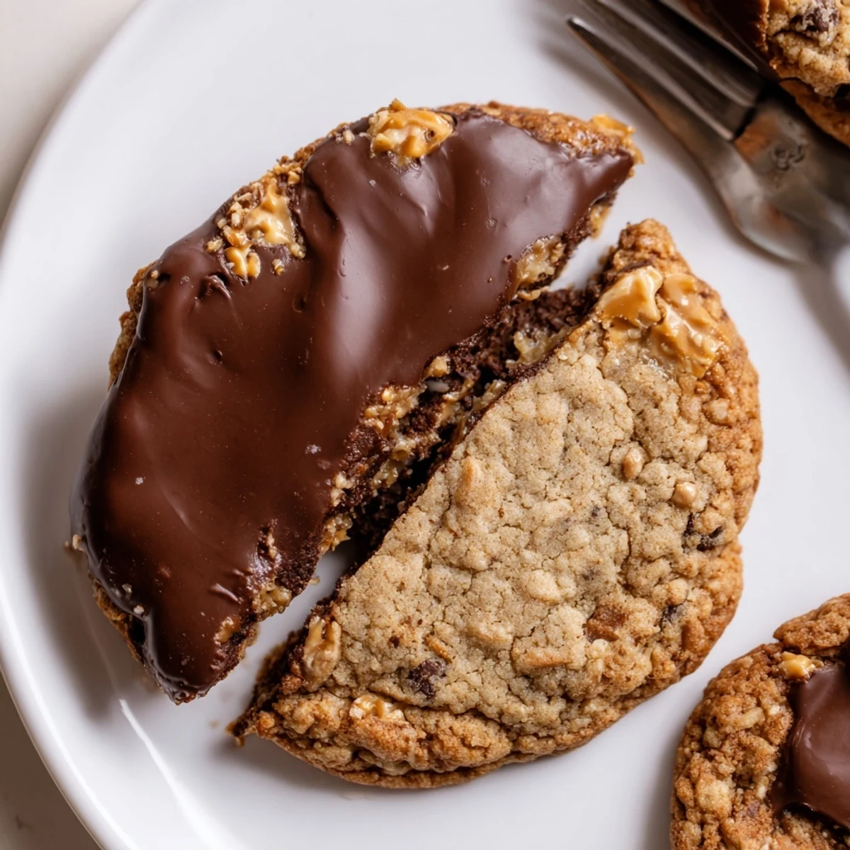 Warm Chocolate Dipped Toffee Cookies cooling on wire rack, buttery aroma