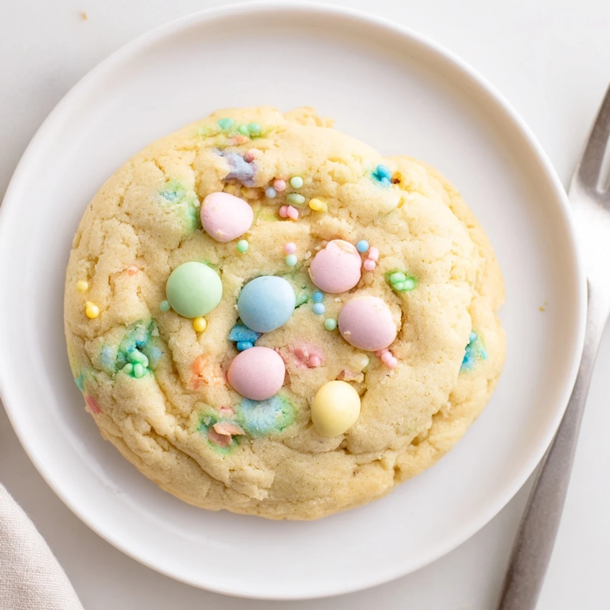 Fresh baked Easter Funfetti Cookies served on wire rack, buttery aroma and crunch.