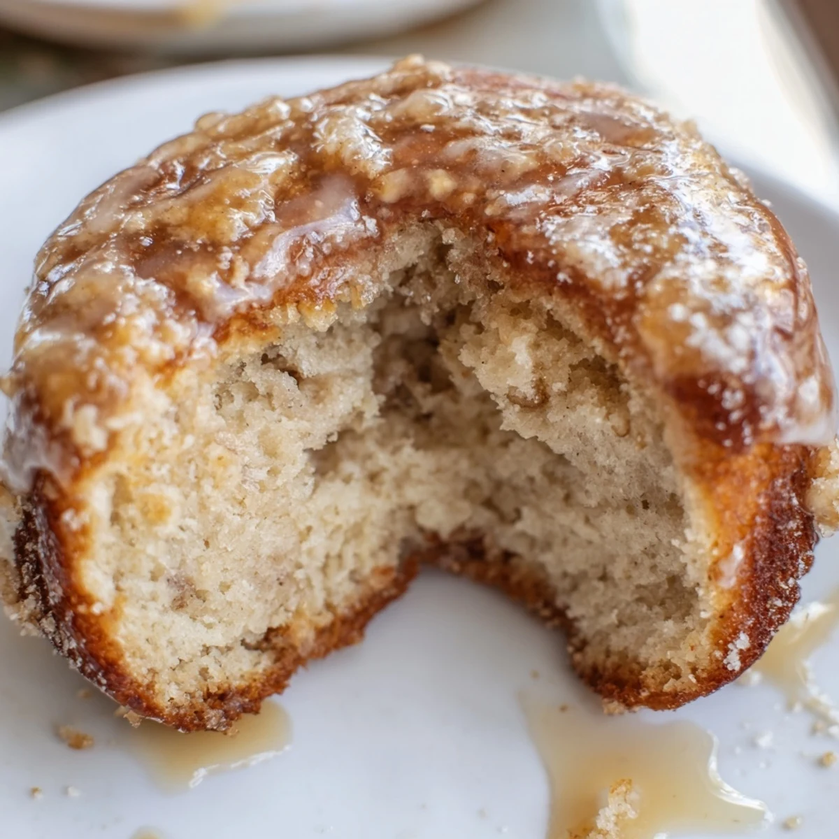Warm, moist Banana Donuts baked golden, cinnamon-scented and glazed for breakfast.