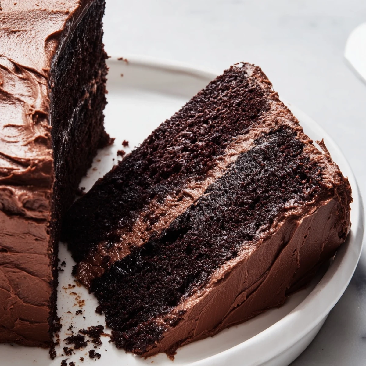 Two-tier Matildas chocolate cake with smooth buttercream frosting perfect for birthday celebrations
