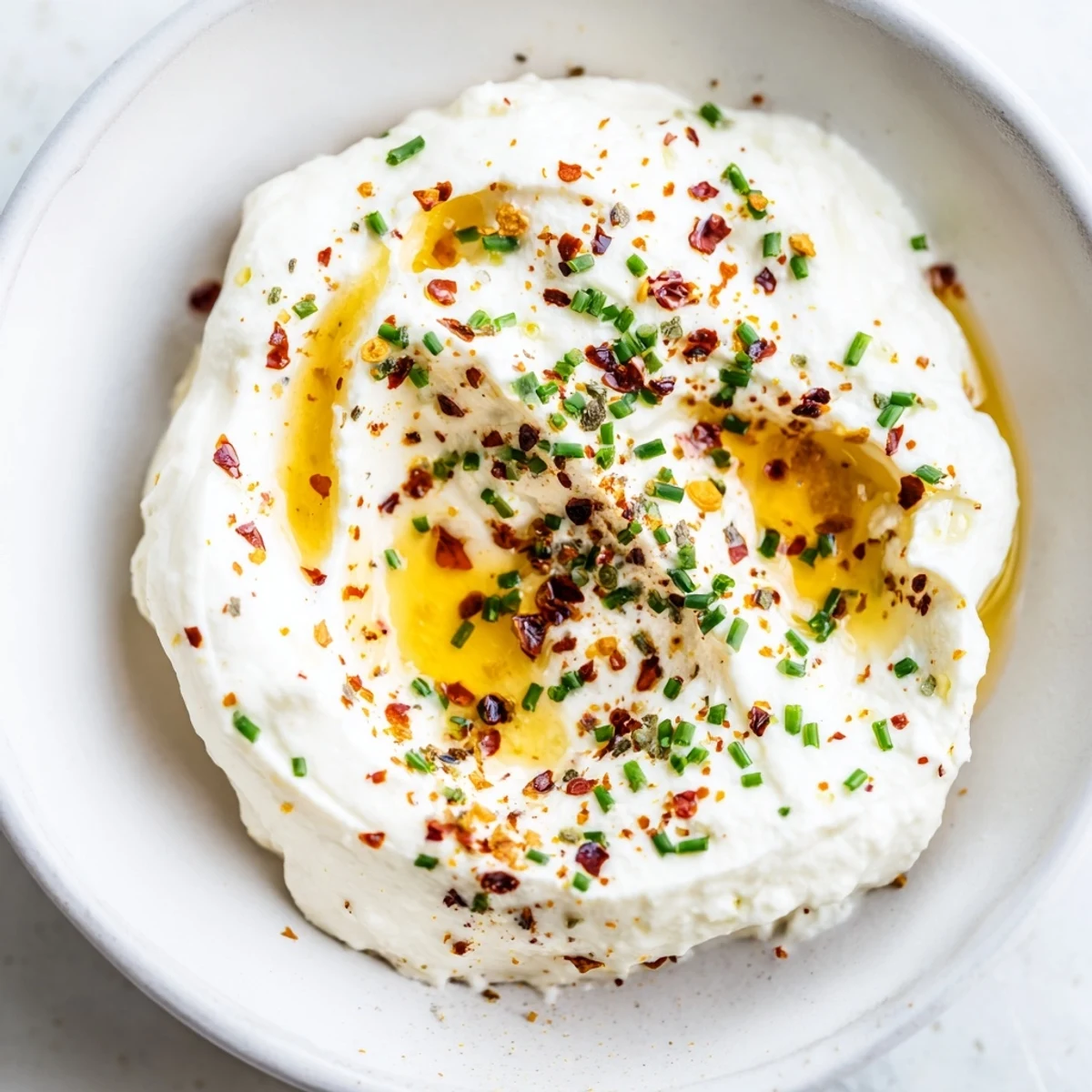 Smooth whipped feta with hot honey glaze served alongside crusty bread and vegetables