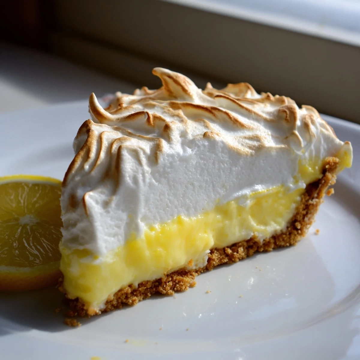 Real Lemon Pie Recipe with creamy yellow filling and buttery graham cracker crust