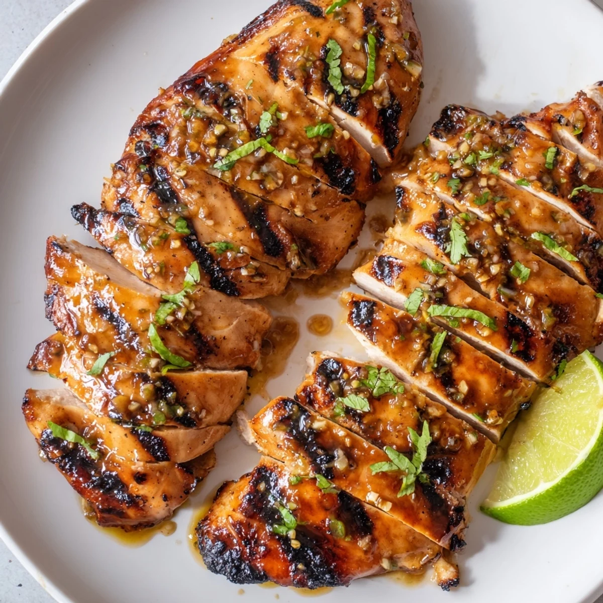 Juicy honey lime chicken breasts grilled to perfection with a caramelized zesty glaze