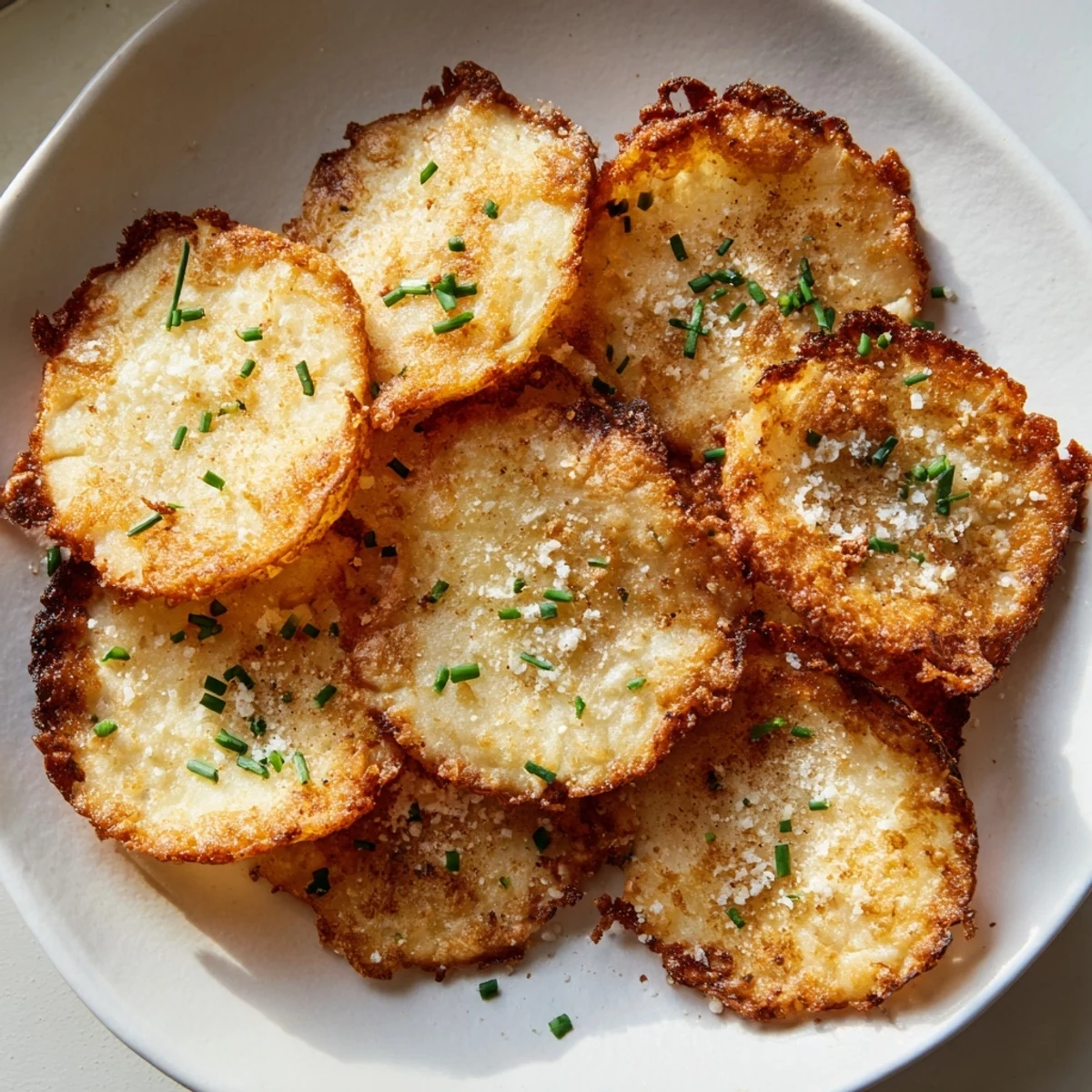 Crunchy baked cottage cheese chips arranged on parchment beside a yogurt dip