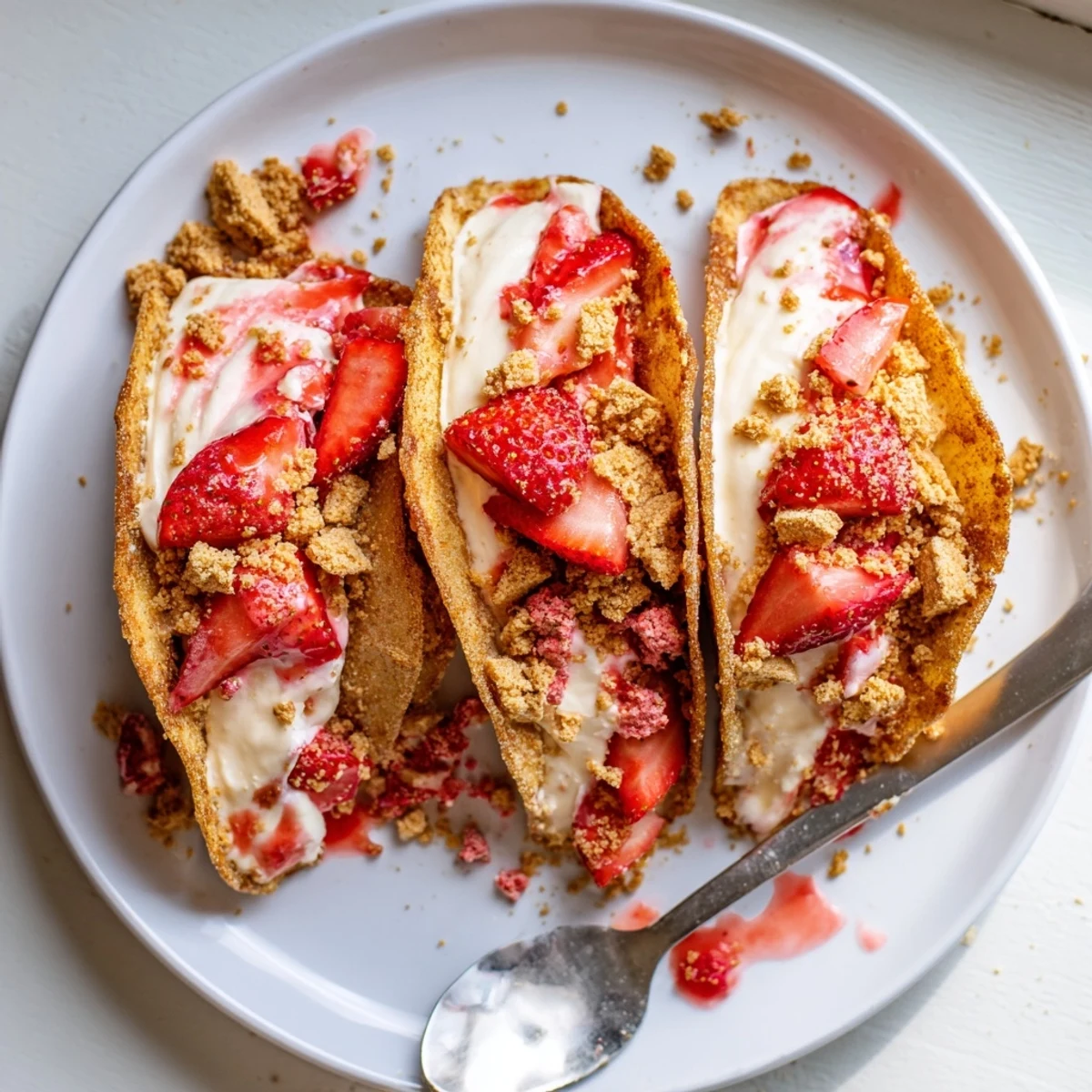 Strawberry Crunch Cheesecake Tacos