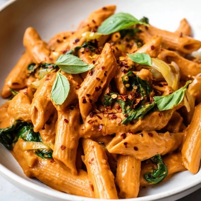 Creamy Sun Dried Tomato Vegan Pasta